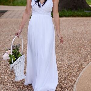 Elegant White custom made bride or prom gown